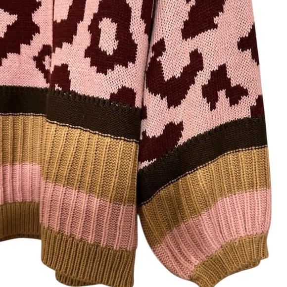 Umgee USA Multicolor Leopard Print Sweater Size: M - Picture 5 of 5